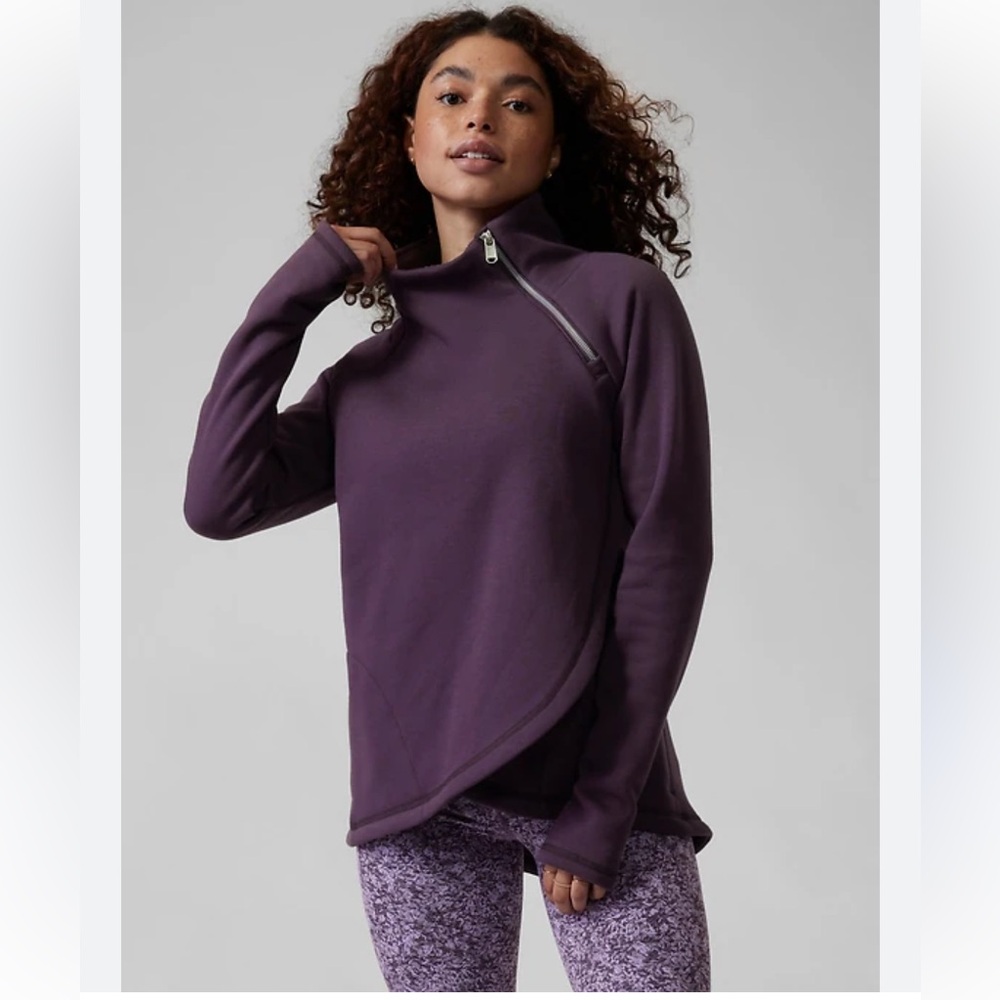Athleta Deep Purple Asymmetrical Pullover
